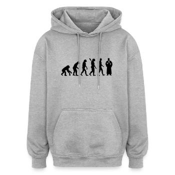 Évolution Juge - Sweat à capuche oversize unisexe - gris chiné - Devant - Noah (186cm)
