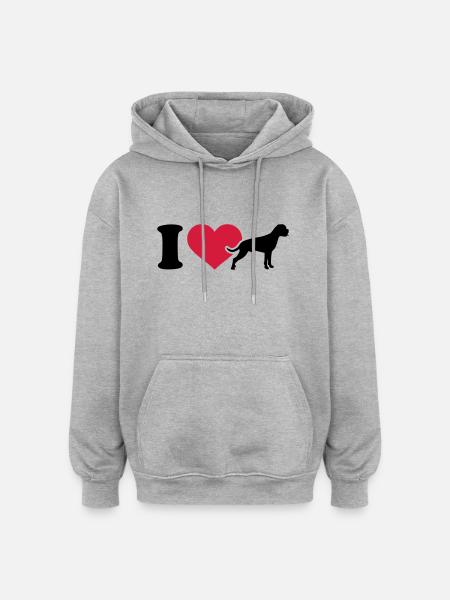 Boxer - Oversized Unisex Hoodie - Grau meliert