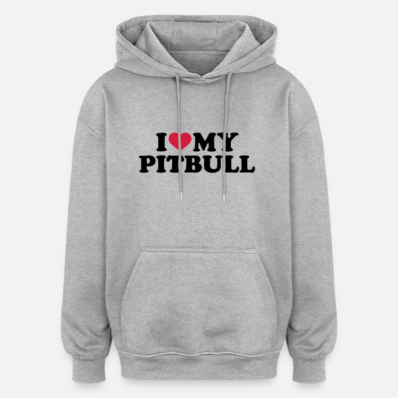 Pitbull - Oversized Unisex Hoodie - Grau meliert