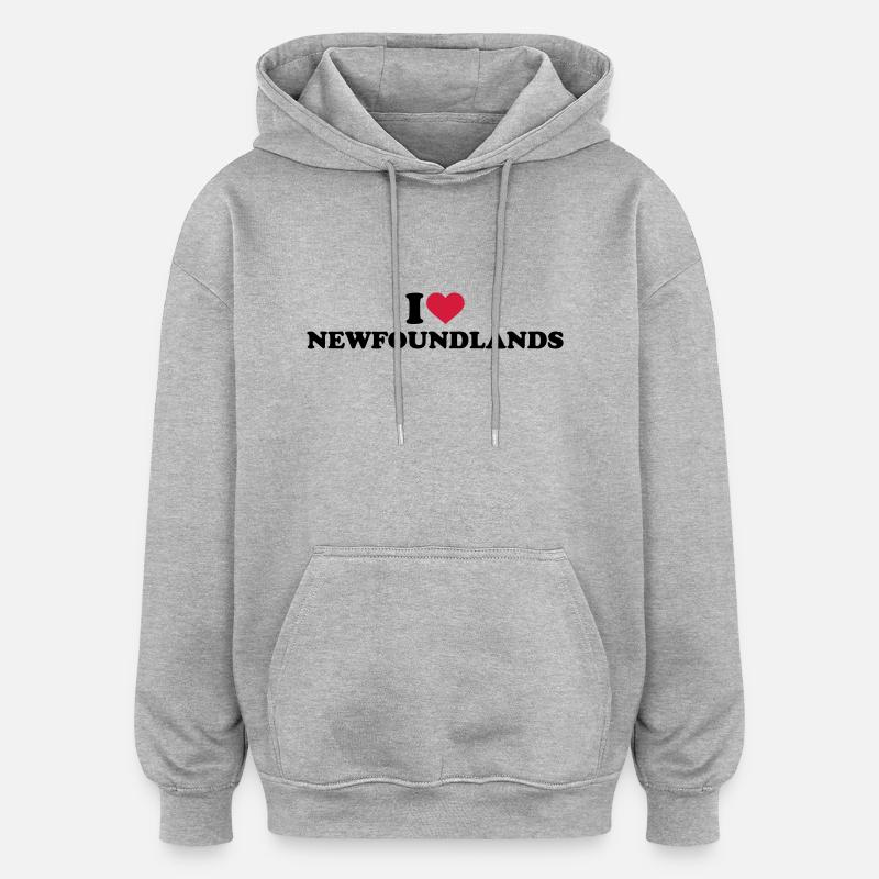 Neufundländer - Oversized Unisex Hoodie - Grau meliert