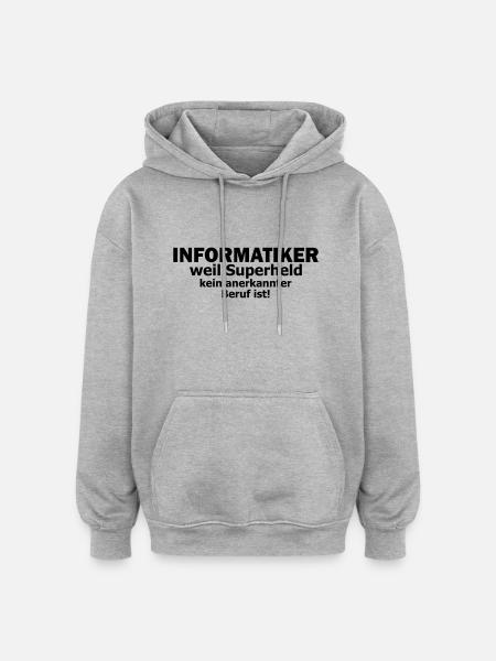Informatiker - Oversized Unisex Hoodie - Grau meliert
