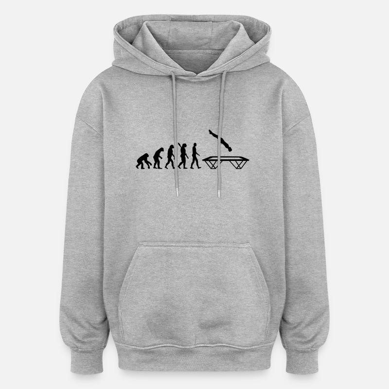 Evolution Trampoline - Oversized Unisex Hoodie - heather grey