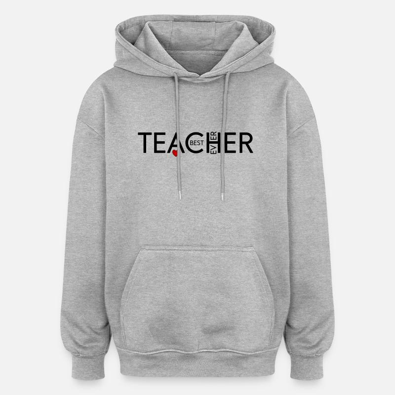 Enseignant - Sweat à capuche oversize unisexe - gris chiné