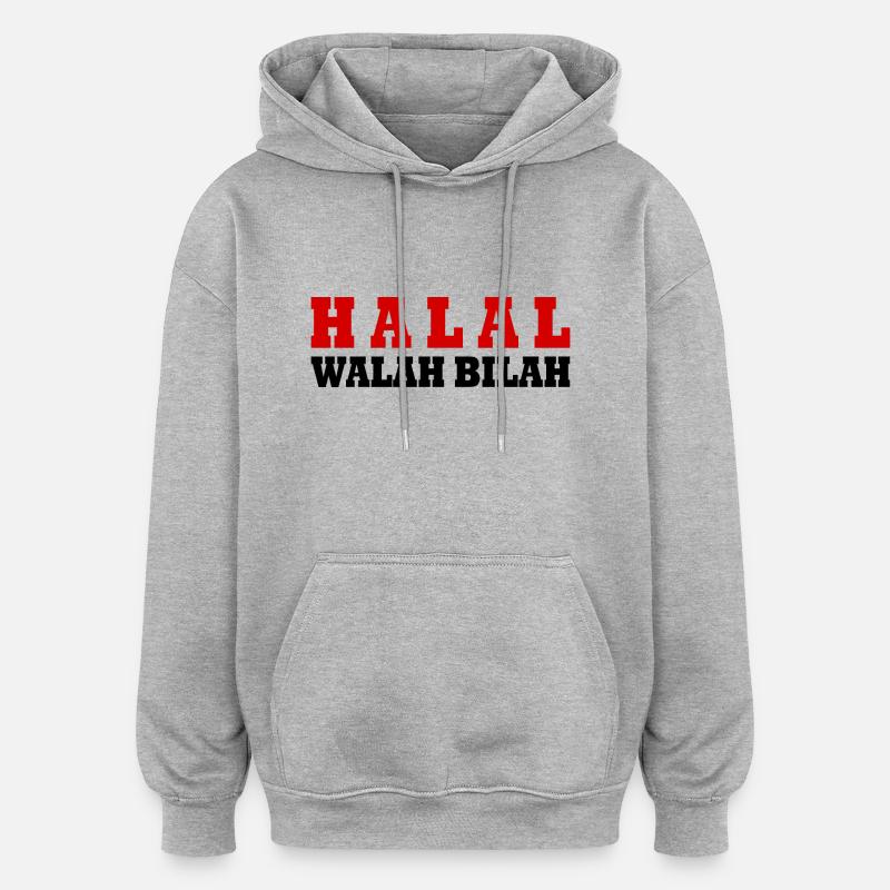 Halal - Sweat à capuche oversize unisexe - gris chiné
