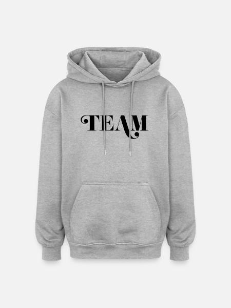 Team - Oversized Unisex Hoodie - heather grey