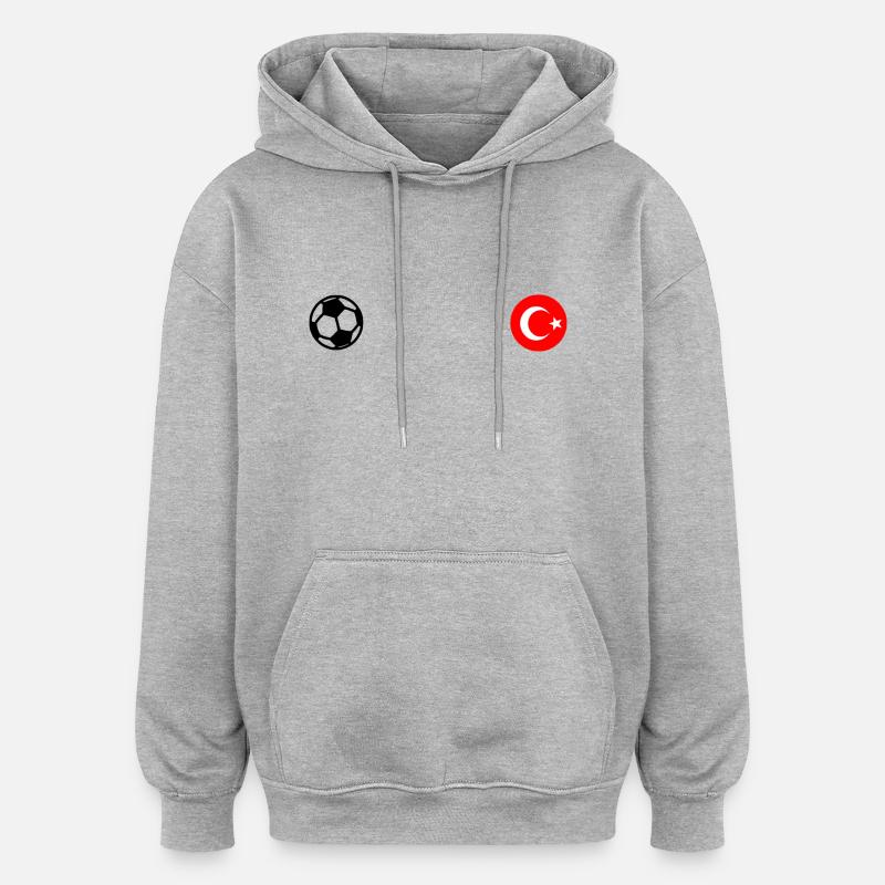Turquie - Sweat à capuche oversize unisexe - gris chiné