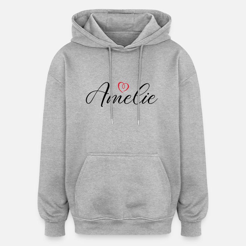 amelie name herz - Oversized Unisex Hoodie - Grau meliert
