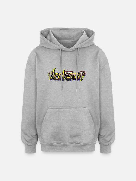 NonStoP RAPpresent LoGo - Sweat à capuche oversize unisexe - gris chiné