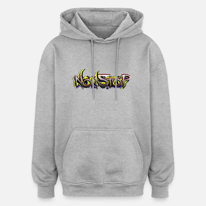 NonStoP RAPpresent LoGo - Sweat à capuche oversize unisexe - gris chiné