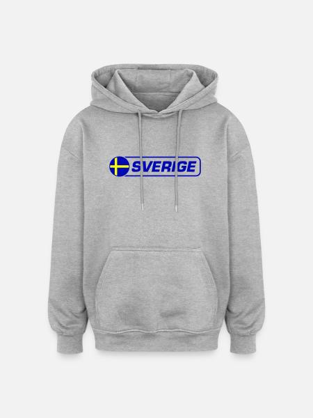 Suède Drapeau Sverige - Sweat à capuche oversize unisexe - gris chiné