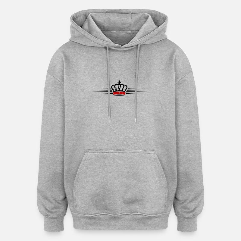Symbolisme de la couronne - Sweat à capuche oversize unisexe - gris chiné