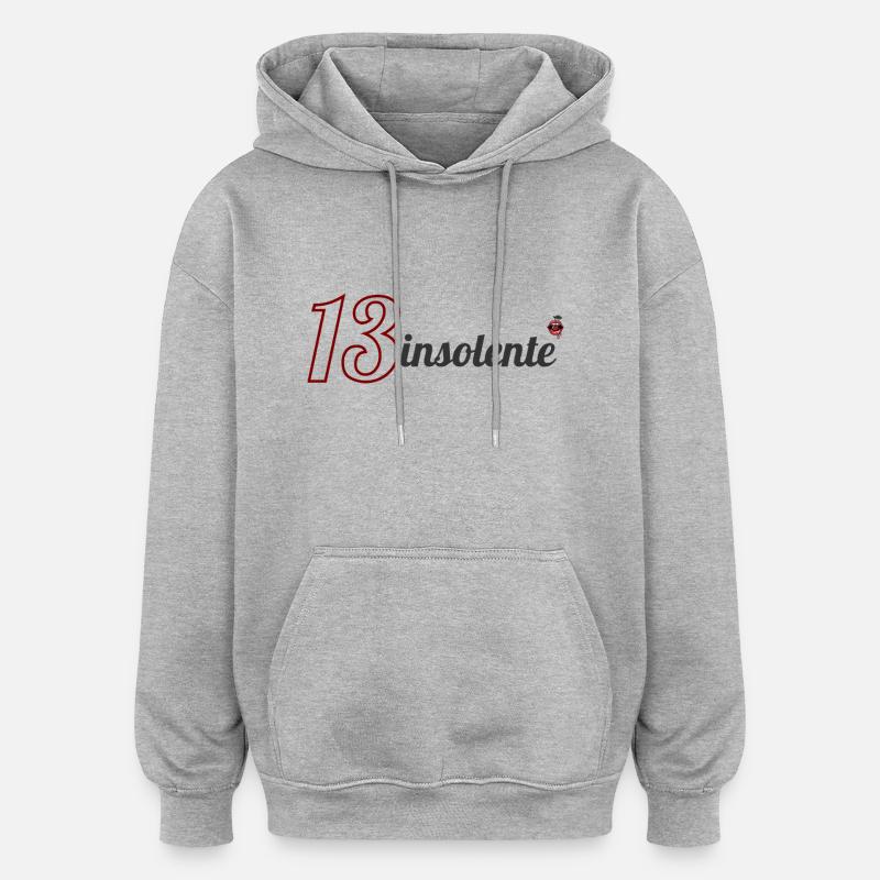 13insolente - Sweat à capuche oversize unisexe - gris chiné