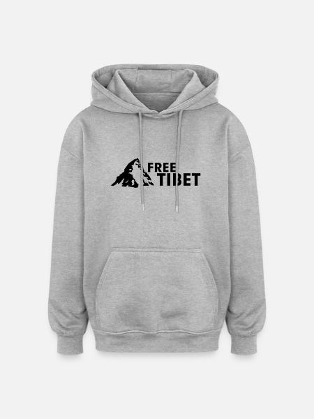 Free Tibet - Oversized Unisex Hoodie - heather grey