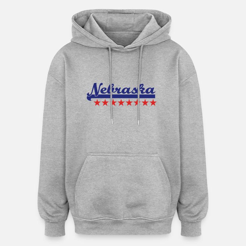 Nebraska - Sweat à capuche oversize unisexe - gris chiné