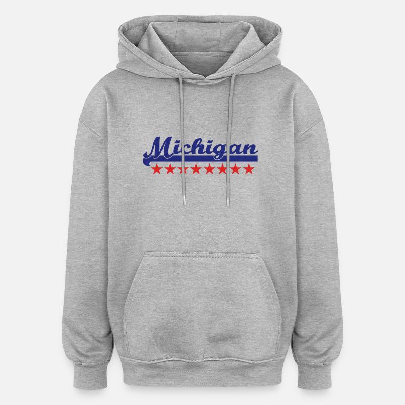 michigan - Sweat à capuche oversize unisexe - gris chiné