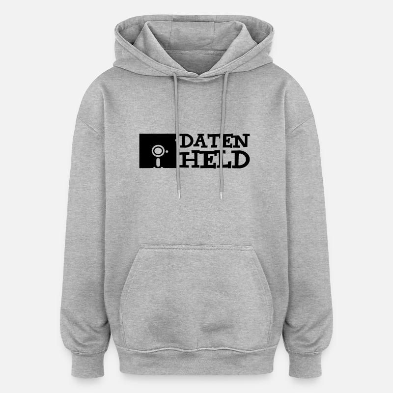 daten_held 1c - Oversized Unisex Hoodie - heather grey