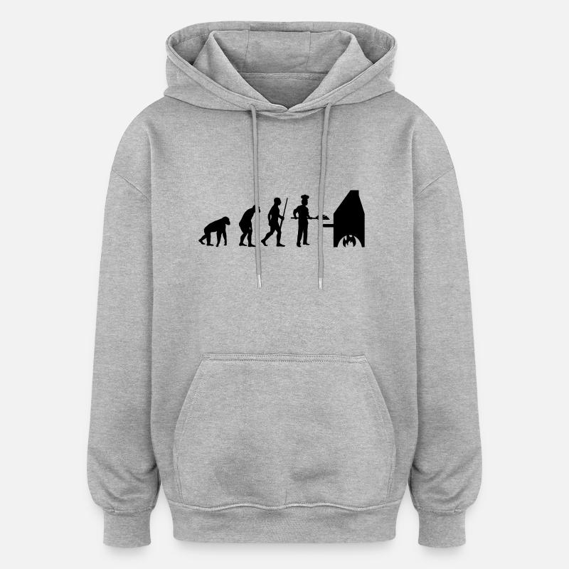 Bäcker Baker Evolution - Oversized Unisex Hoodie - Grau meliert