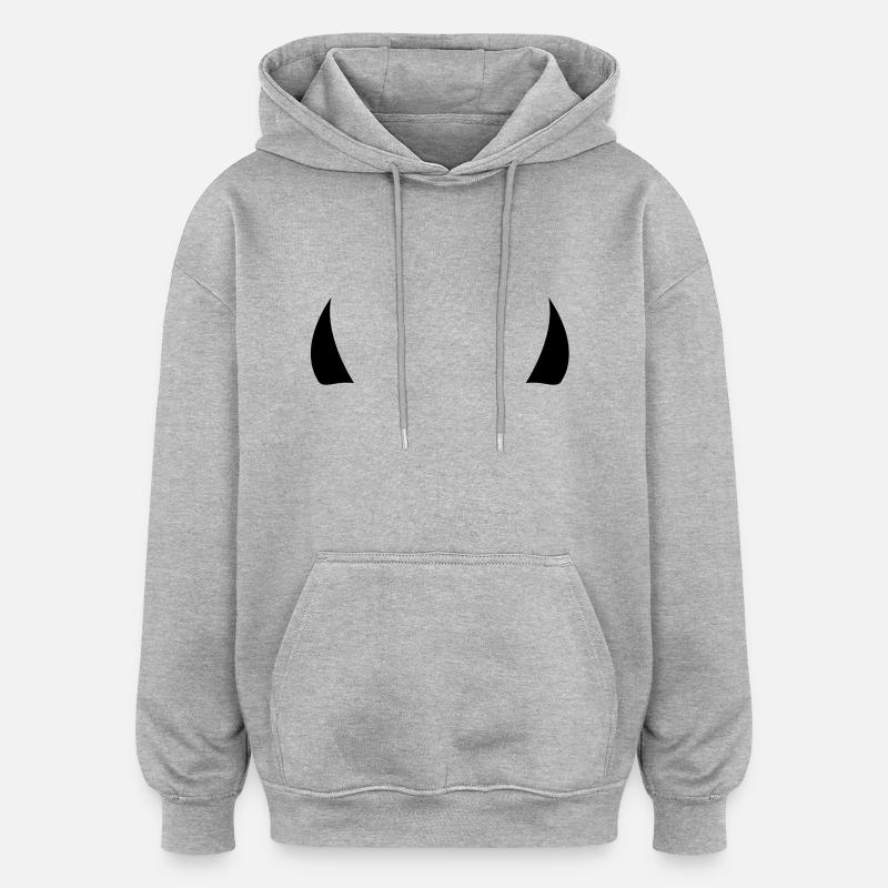 devil horns - Oversized Unisex Hoodie - heather grey