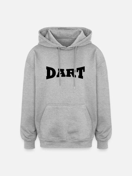 Dart Schriftzug - Oversized Unisex Hoodie - Grau meliert