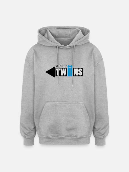 twiin_rechts - Oversized Unisex Hoodie - heather grey