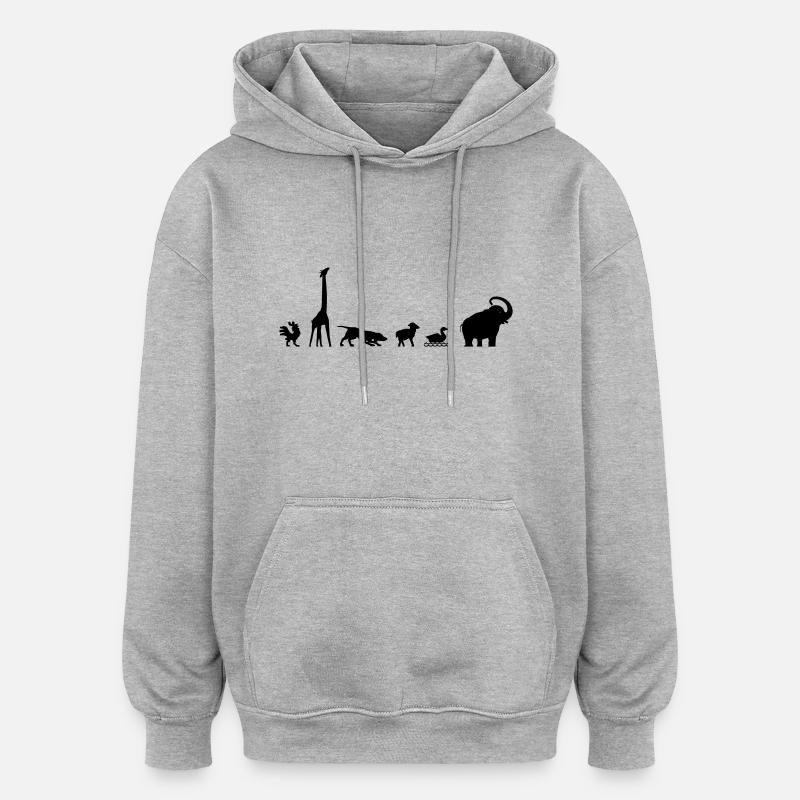 Arche, evolution - Oversized Unisex Hoodie - Grau meliert