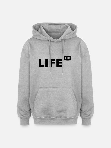 Life in HD - Oversized Unisex Hoodie - heather grey