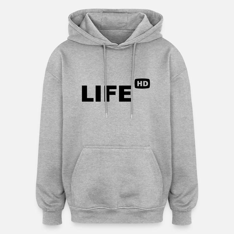 VIE en HD - Sweat à capuche oversize unisexe - gris chiné