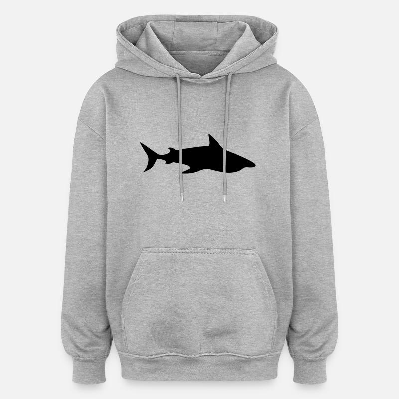 Hai Shark - Sweat à capuche oversize unisexe - gris chiné