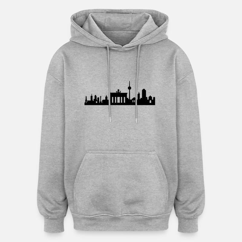 Berlin skyline abstract small - Oversized Unisex Hoodie - heather grey