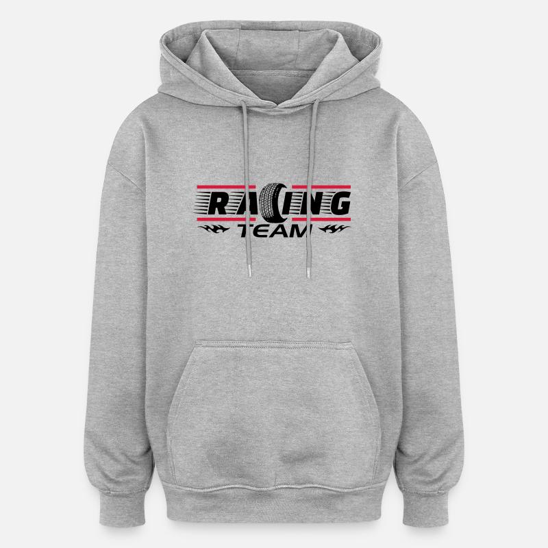 Racing Team - Oversized Unisex Hoodie - Grau meliert