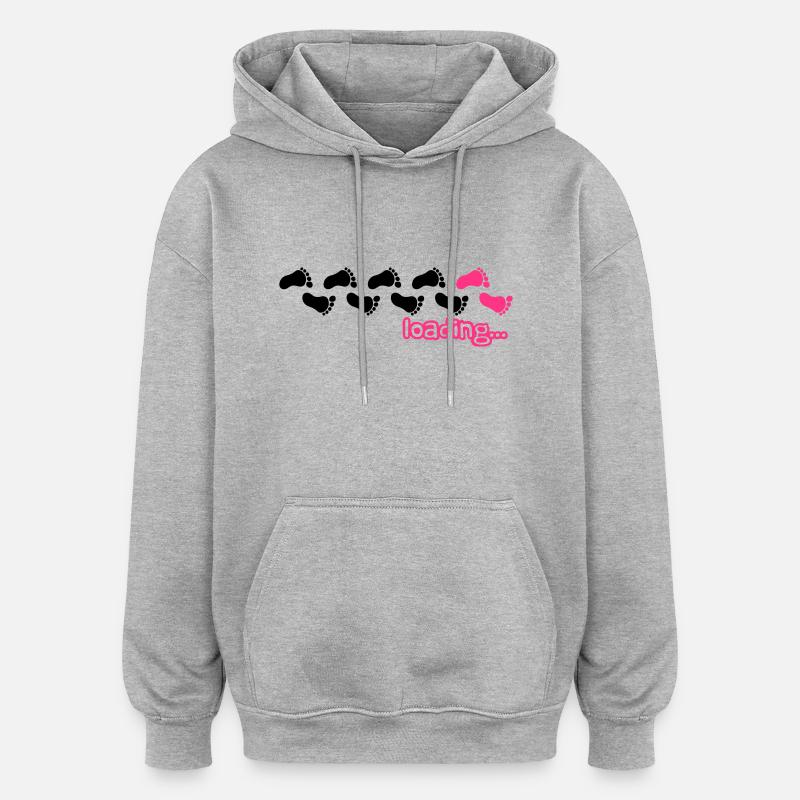 Loading Baby Girl Design - Sweat à capuche oversize unisexe - gris chiné