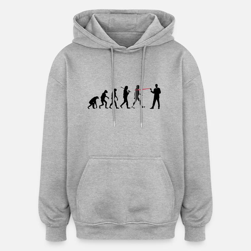 évolution NSA - Sweat à capuche oversize unisexe - gris chiné