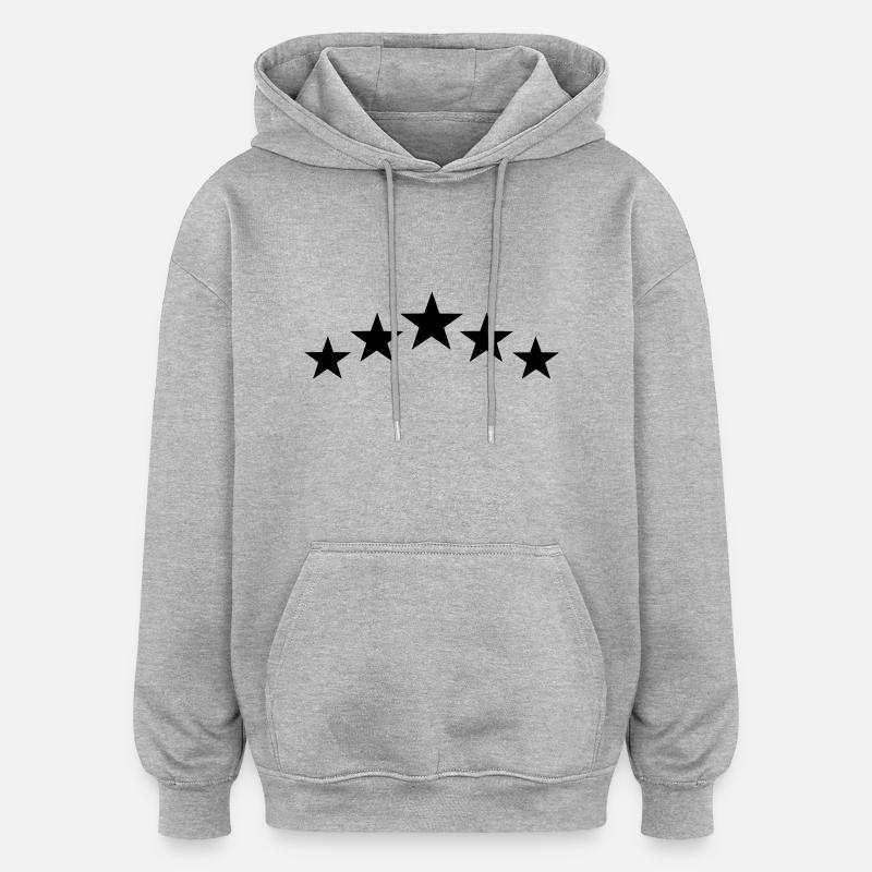 Etoiles - Sweat à capuche oversize unisexe - gris chiné