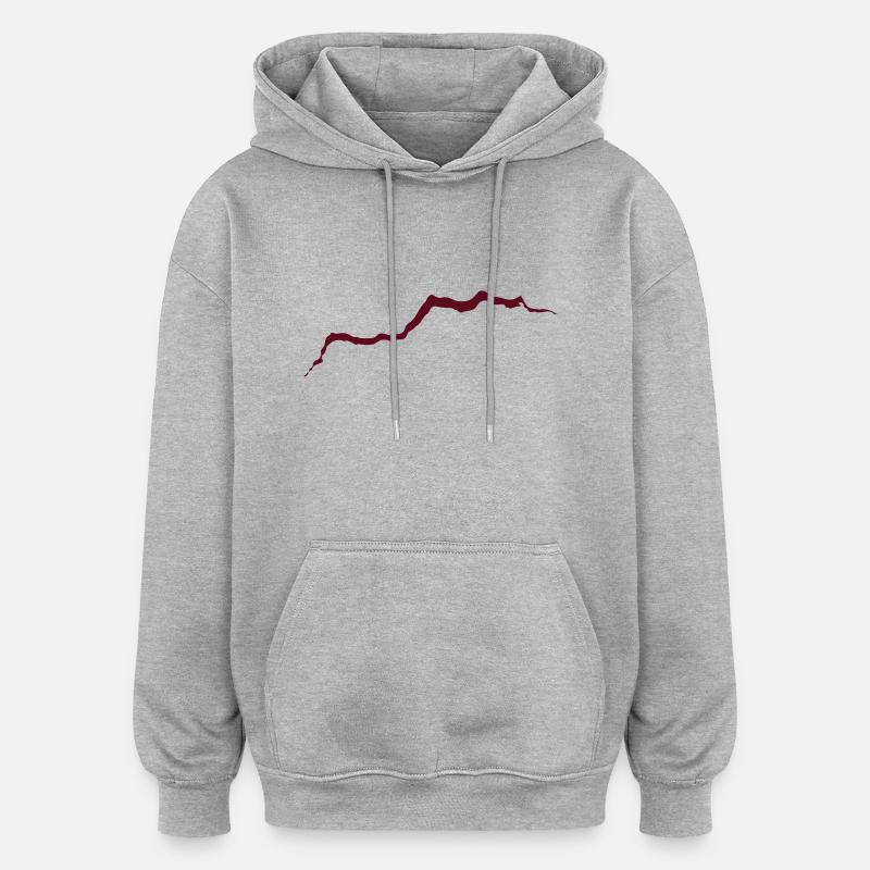 Trou déchiré espace - Sweat à capuche oversize unisexe - gris chiné