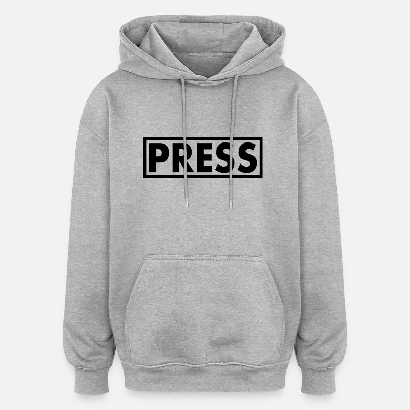 Press - Sweat à capuche oversize unisexe - gris chiné