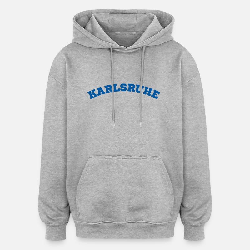 Karlsruhe - Oversized Unisex Hoodie - Grau meliert