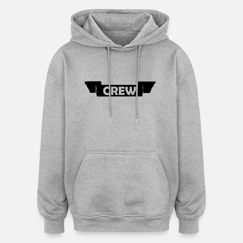 Équipage - Sweat à capuche oversize unisexe - gris chiné
