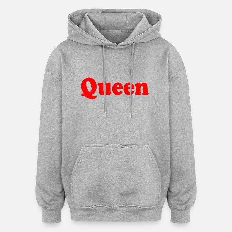 Queen - Sweat à capuche oversize unisexe - gris chiné