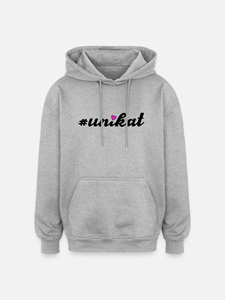 Unique - Sweat à capuche oversize unisexe - gris chiné