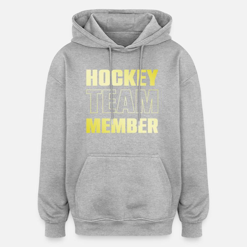 Équipe de hockey - Sweat à capuche oversize unisexe - gris chiné