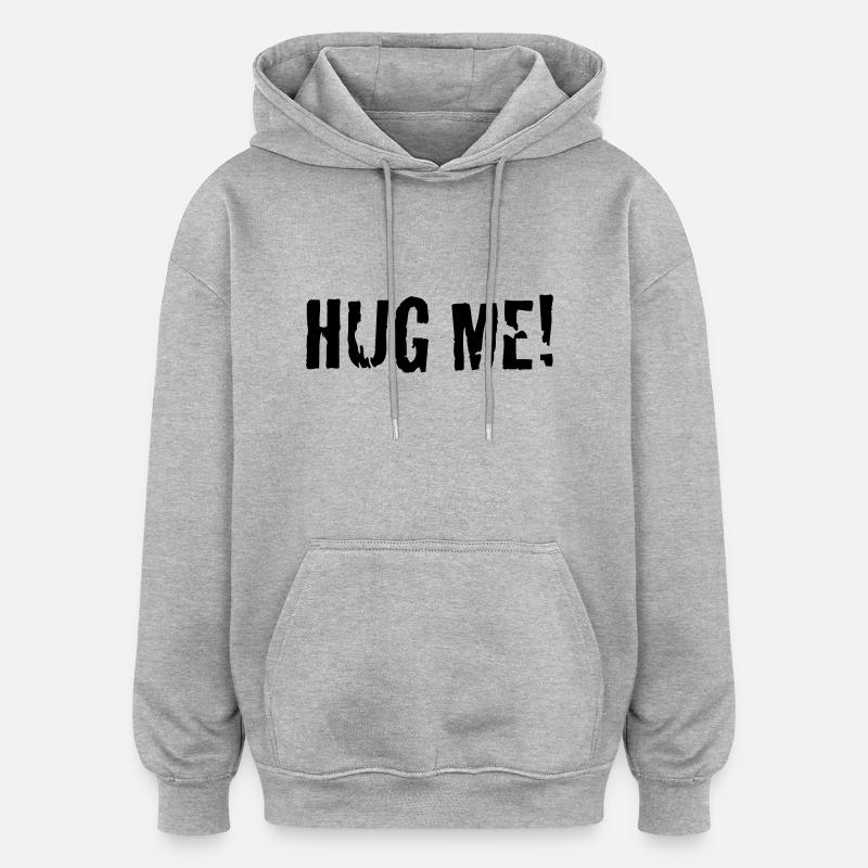 hug me - Oversized luvtröja unisex - gråmelerad