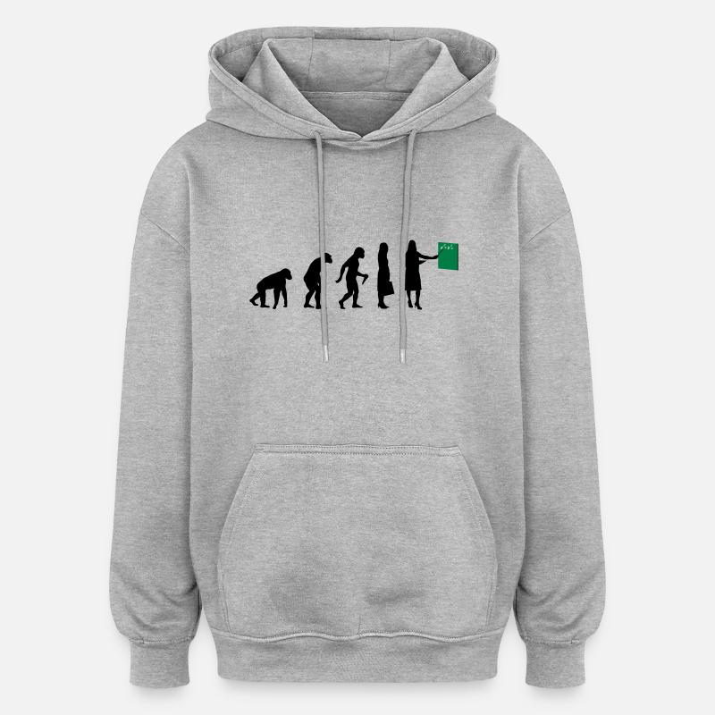 Lehrer Evolution - Oversized Unisex Hoodie - Grau meliert