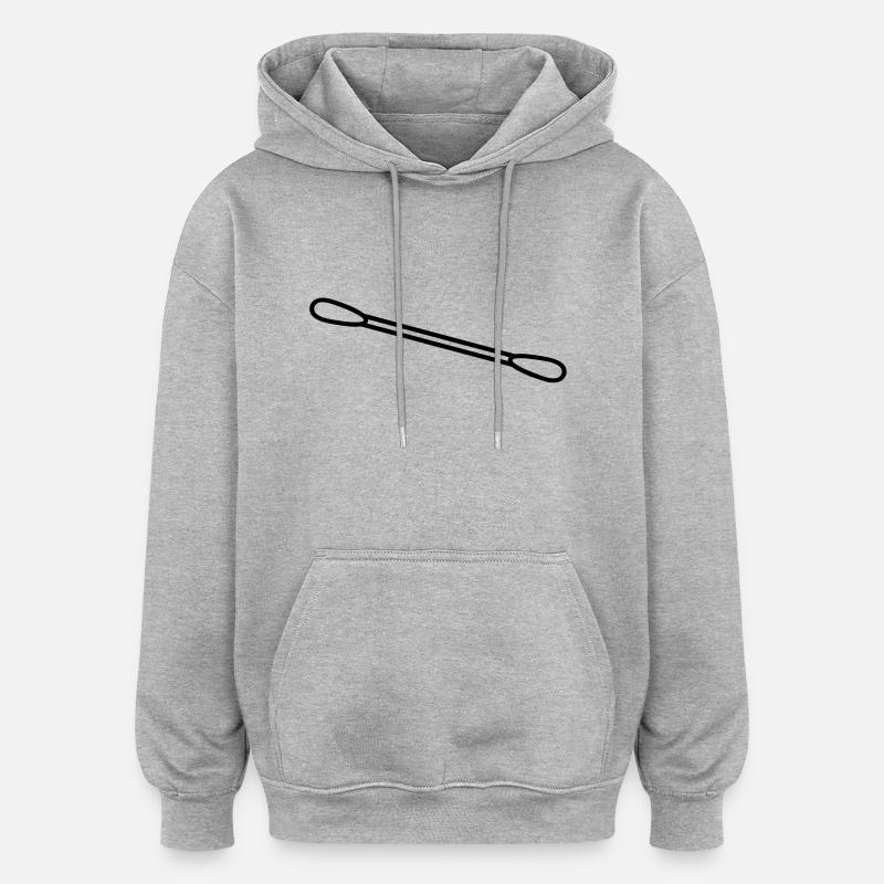cotton_swab - Sweat à capuche oversize unisexe - gris chiné