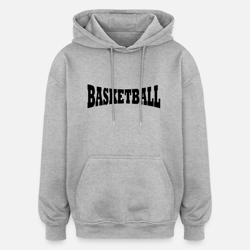 logo de basket-ball - Sweat à capuche oversize unisexe - gris chiné