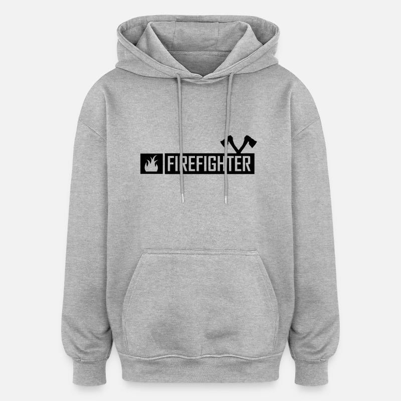 firefighter,fireman,firefighter,celebration,fire - Oversized Unisex Hoodie - heather grey