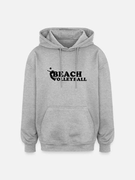 Beachvolleyball,volleyball,beach,netz,strand,sonne - Oversized Unisex Hoodie - Grau meliert