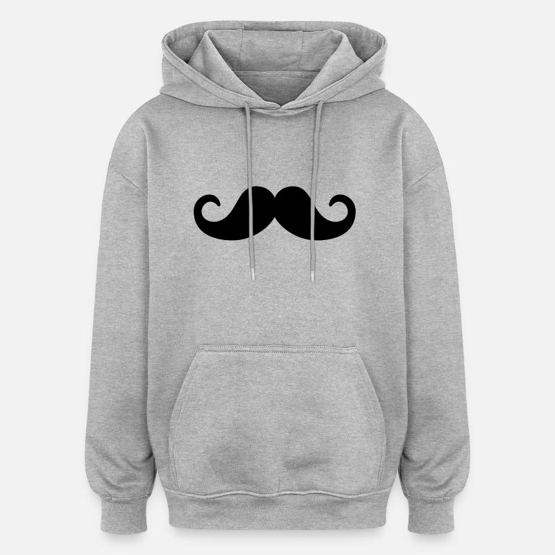 Moustache Bart - Oversized Unisex Hoodie - Grau meliert