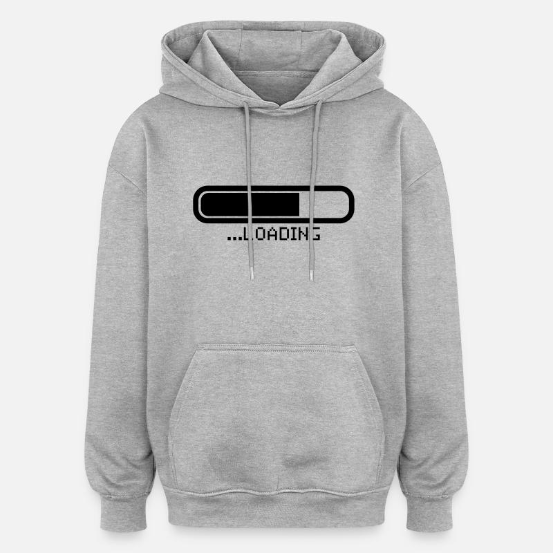 loading_gl1 - Sweat à capuche oversize unisexe - gris chiné