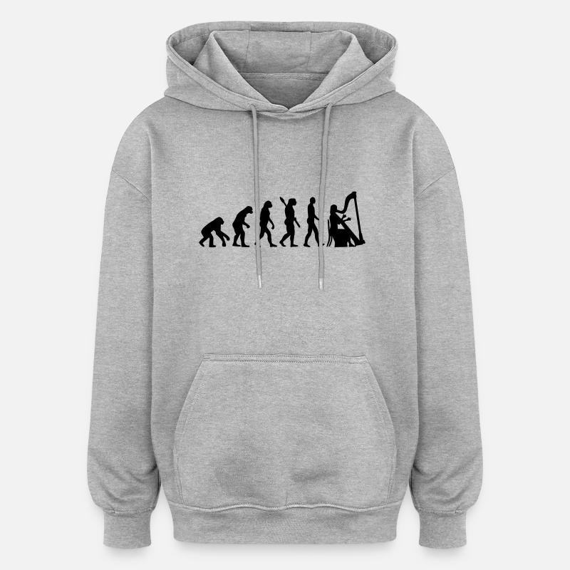 Evolution Harpe - Sweat à capuche oversize unisexe - gris chiné