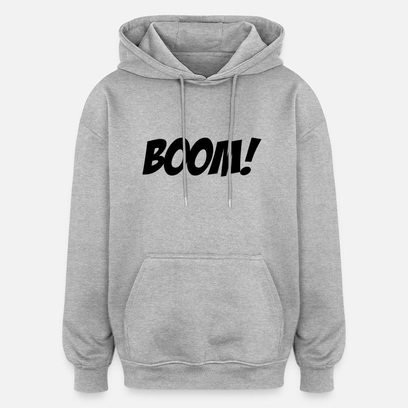 Boom! - Oversized Unisex Hoodie - Grau meliert